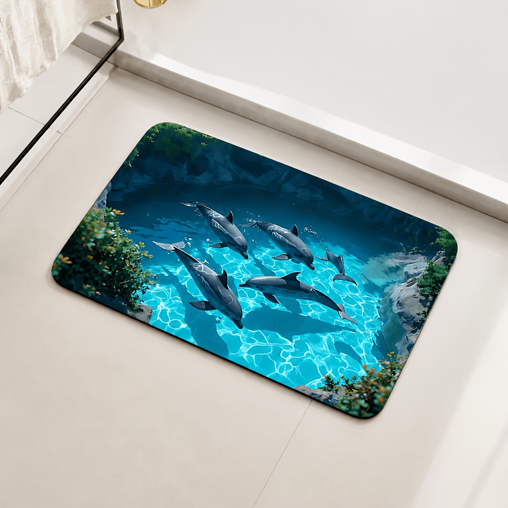TEMU Tapete de baño superabsorbente de 1 pieza - Alfombra de baño de secado rápido con reverso antideslizante, temática - Tapete de diatomita para