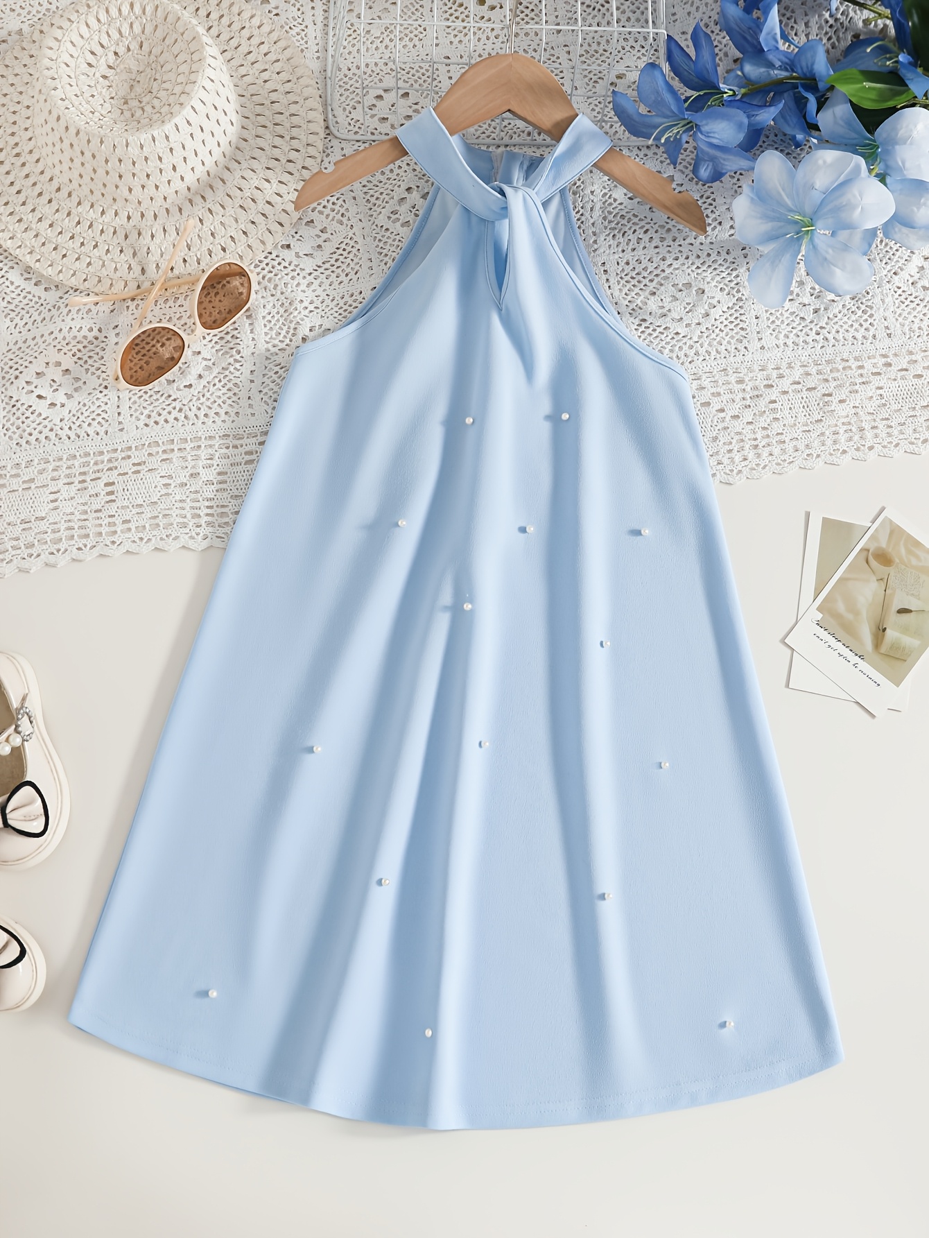 girls blue dresses sold on Temu United States