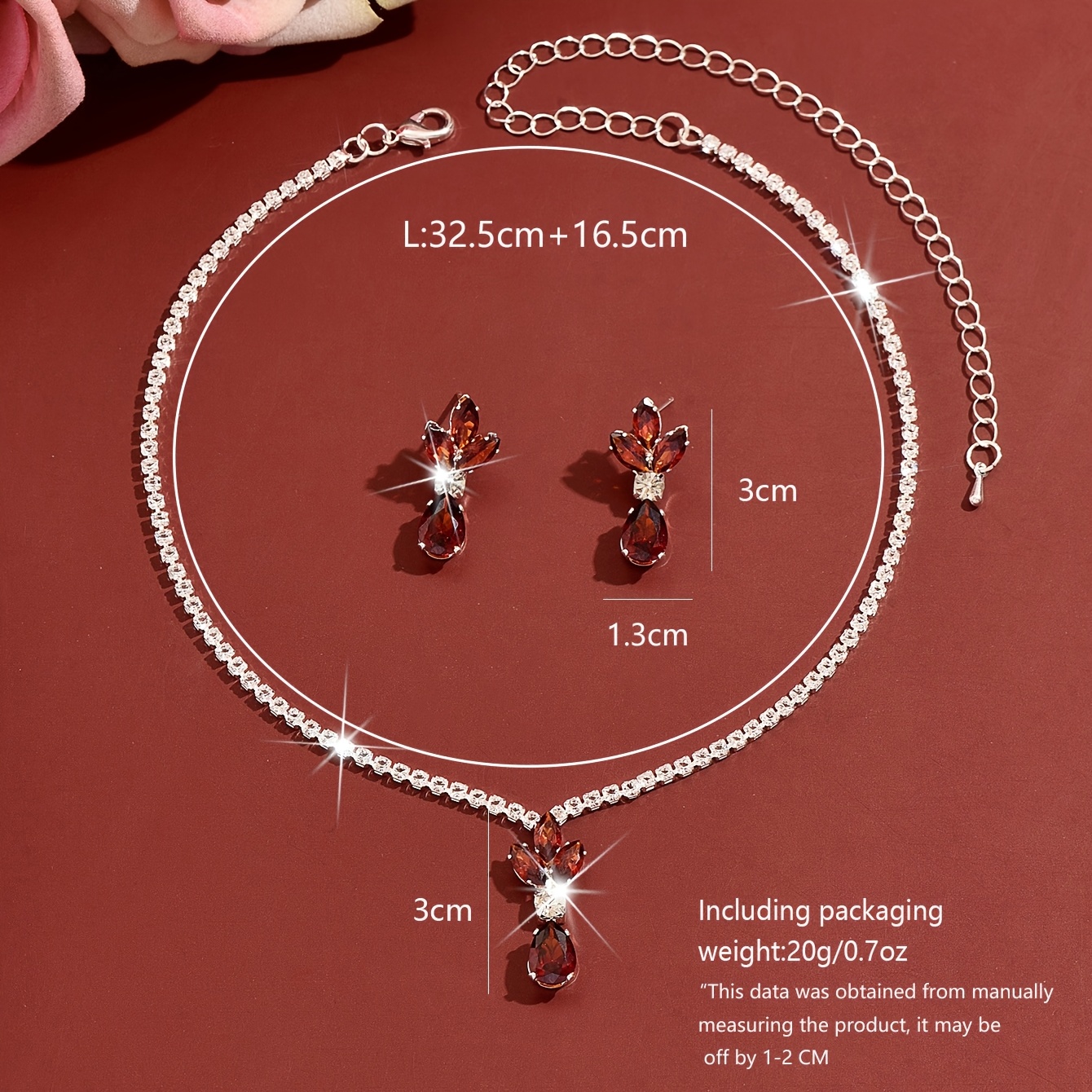 Floral Leaf Waterdrop Jewelry Set, Exquisite Design