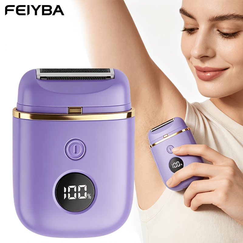TEMU Rechargeable Digital Time Display, Multifunctional Stainless Steel Blade, Convenient For Removing Underarm, Bikini Line, Leg And Arm Hair - Usb