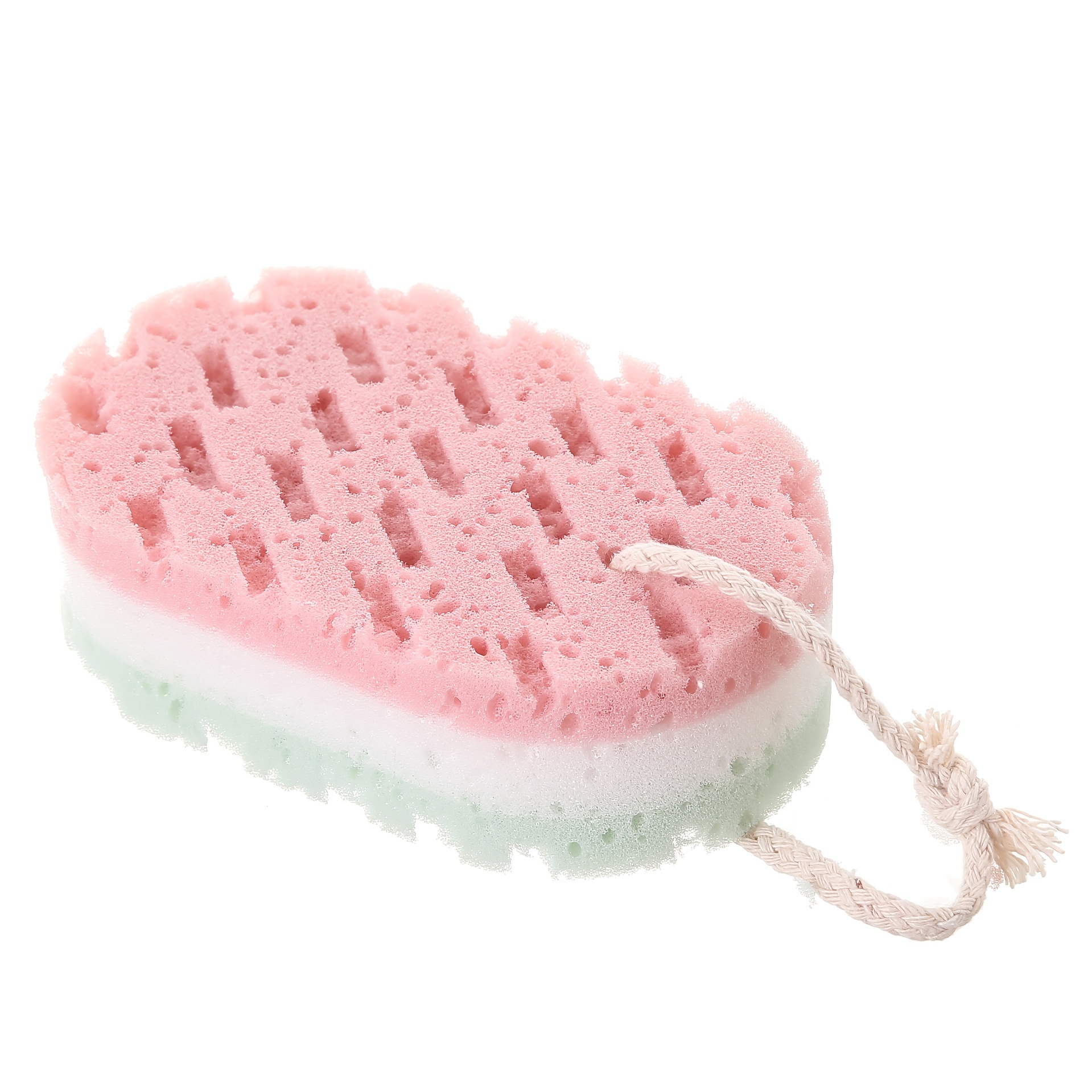 Three-Color Sponge Bath Brush with Hook for Household Use