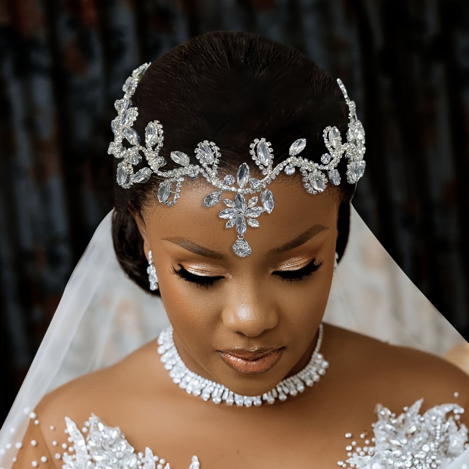 elegant bridal headpiece pendant handcrafted Temu Canada