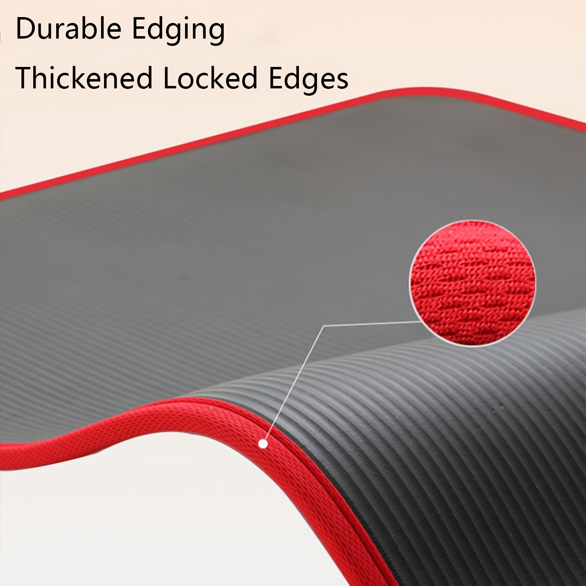 Black Edge-Trimmed Non-Slip Pilates Yoga Mat