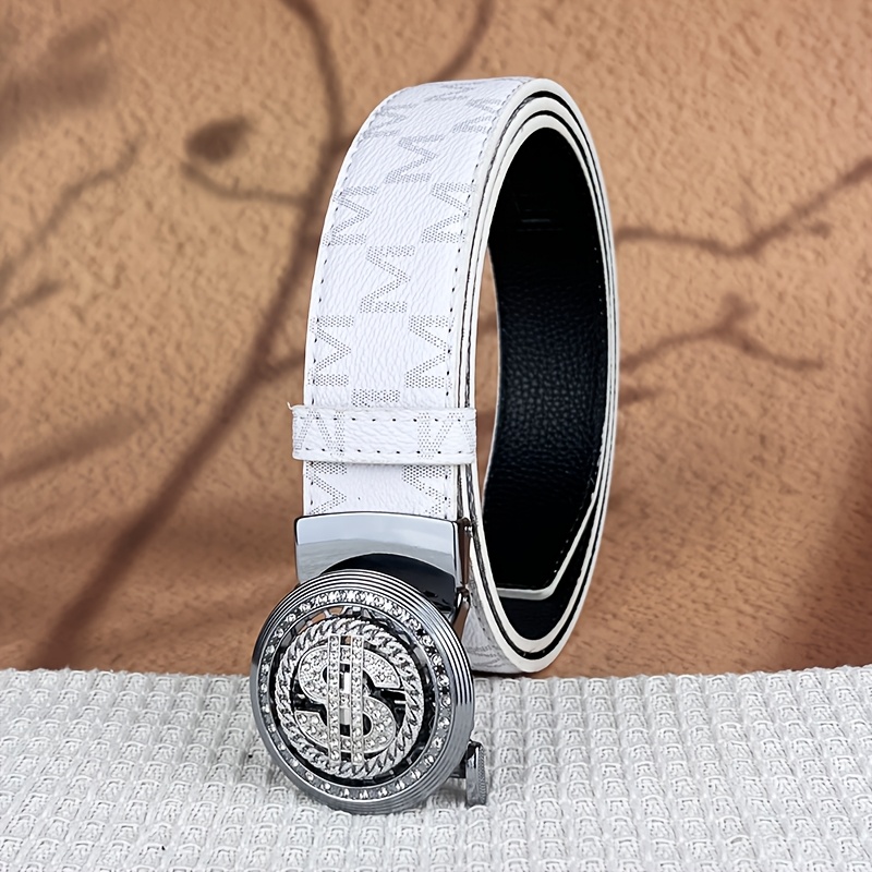 TEMU [2025 New Belt] Men' Buckle - Diamond Alloy Buckle, Minimalist Formal Casual Belt, Men' Additions - Ideal Gift For Dad, Husband, Boyfriend
