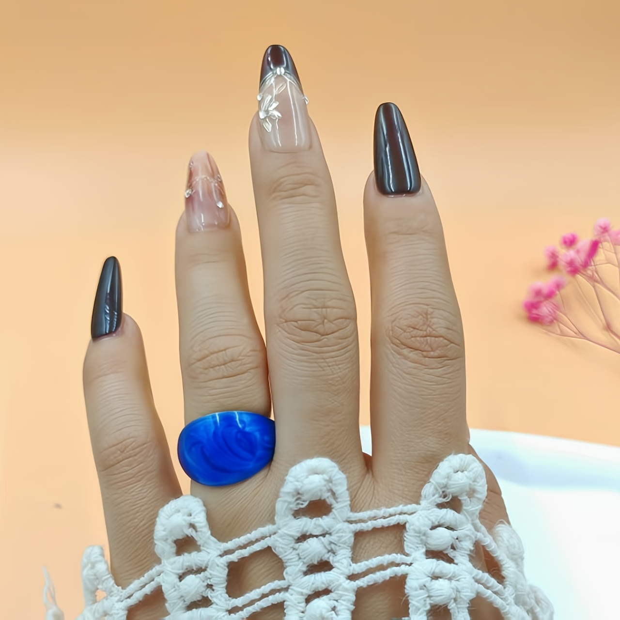 Enamel Drip Glaze Stainless Steel Open Ring
