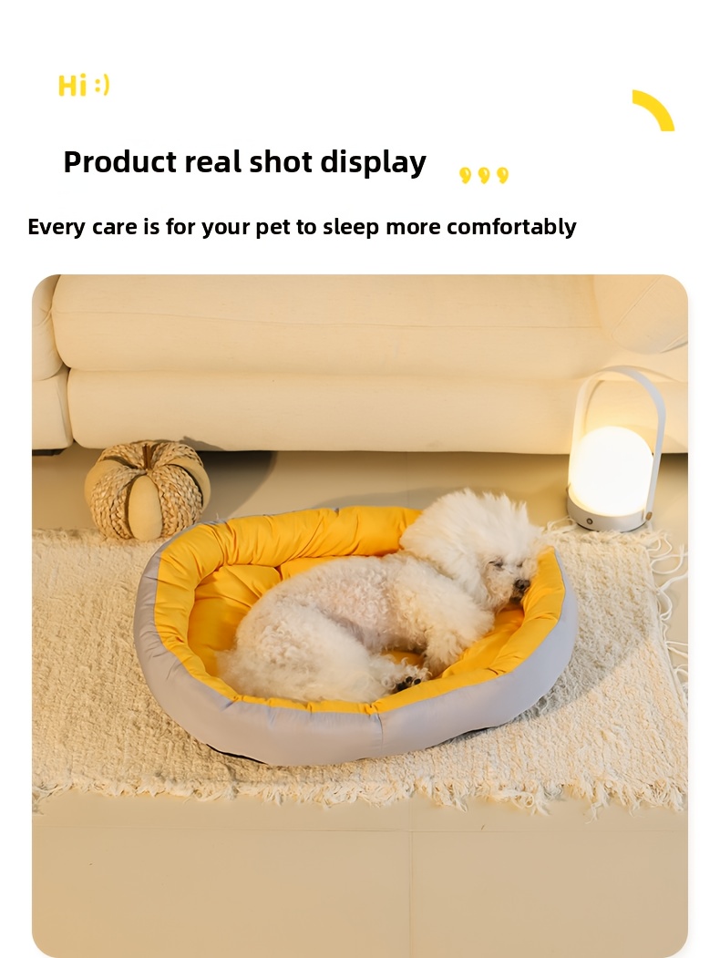 2025 new   soft non   bed cat bed plush polyester pet bed with anti slip base warm ring hug design full filled polyester   multi color options for small medium pets   cozy sleeping bed Product details 3