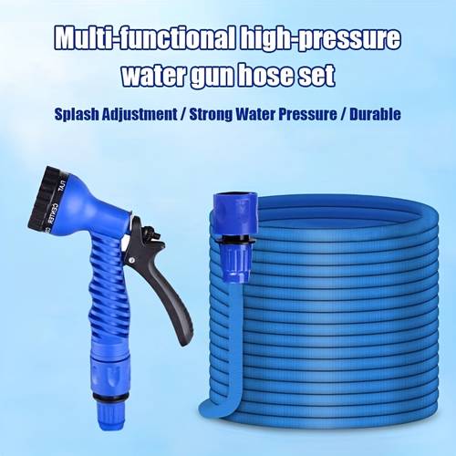 1pc 200 feet garden hose with spray nozzle multi purpose irrigation watering equipment suitable for