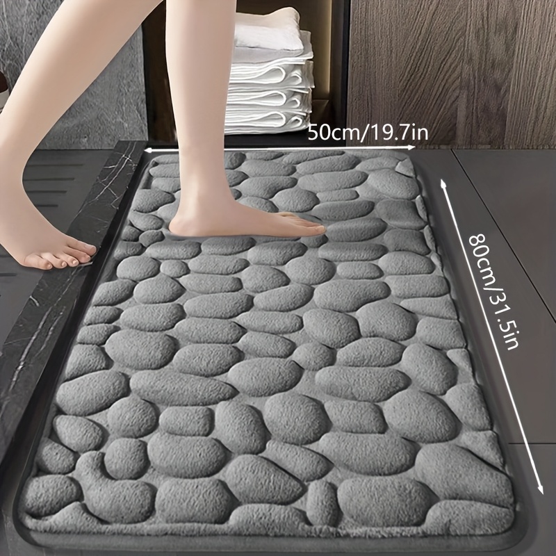 TEMU Premium Bathroom Accessories 25d Sponge Bath Mat, Soft, Absorbent, And Non-slip Home Decor Floor Mat, Bathroom Accessories, Christmas Decoration