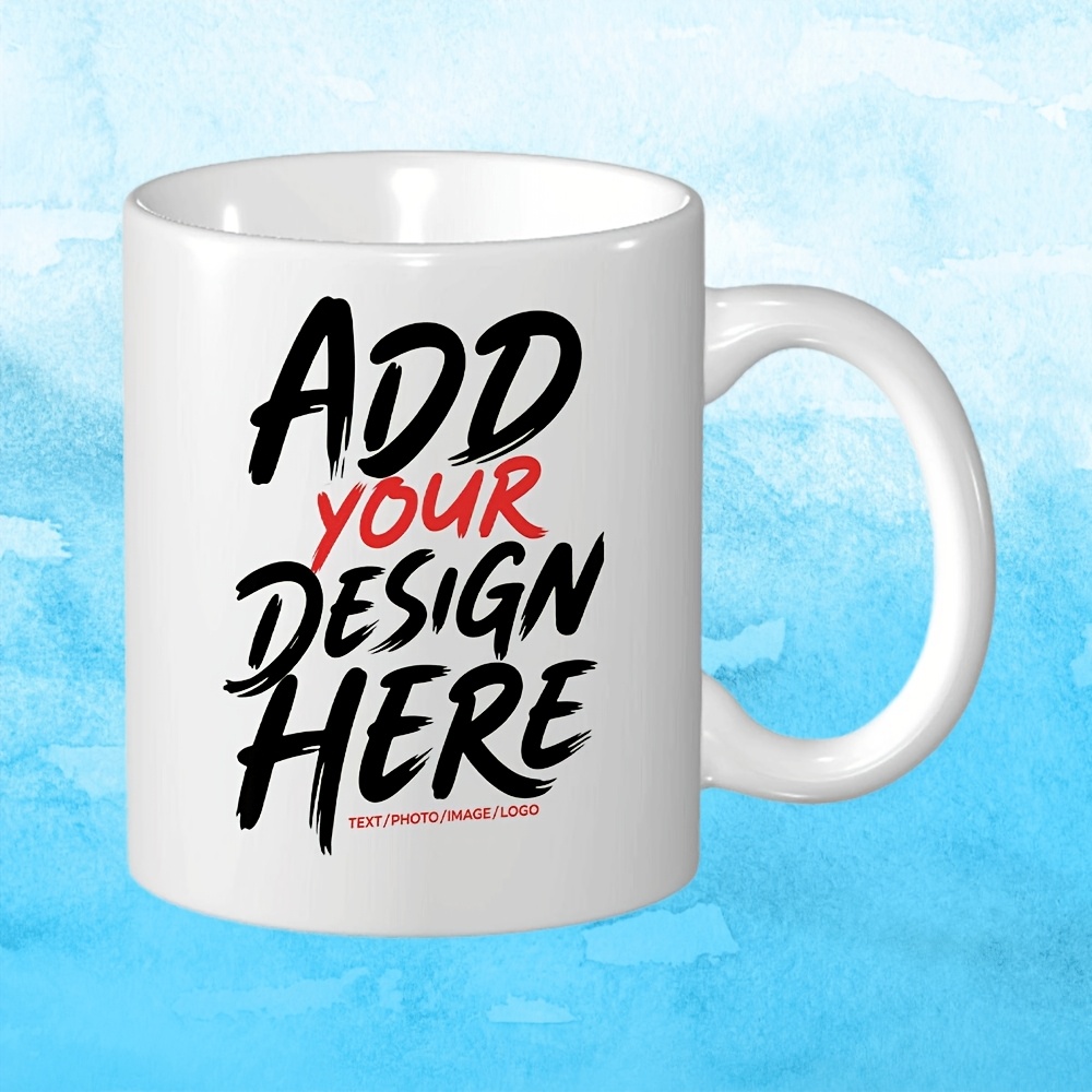 TEMU 1pc Personalized Mug, Custom Logo Ceramic Cup, Your Image Design, Spring Floral Theme, Customized Tea Cup Gift For Men Or Women, Spring Or