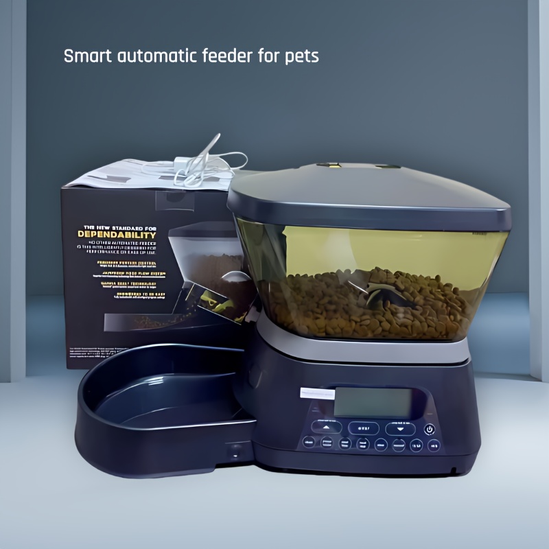 

Smart Automatic Pet Feeder For - Reliable Dispenser With Digital Display, Easy Portion Control, Dry , Plastic, No Batteries Needed