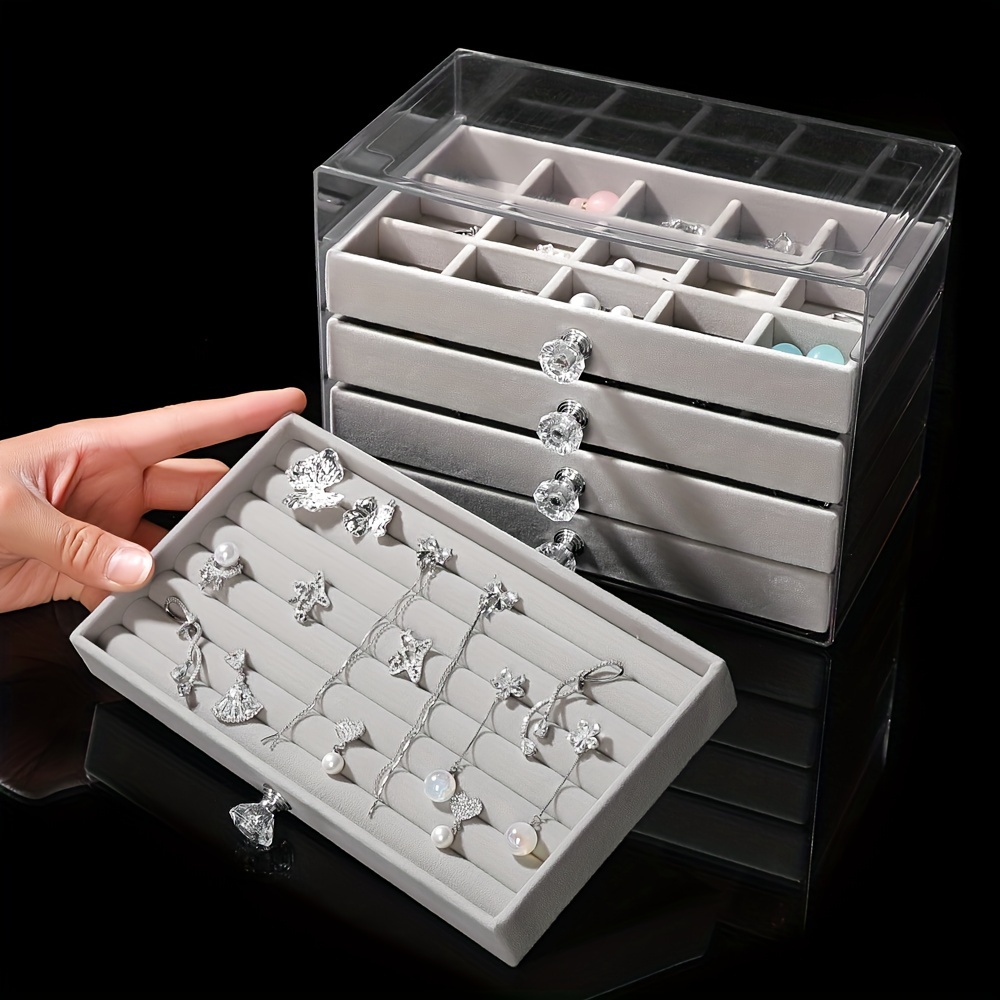 large capacity jewelry organizer box elegant white with golden handles multi compartment storage for bracelets watches rings necklaces durable plastic desktop organizer for home office jewelry box jewelry boxes Product details 12