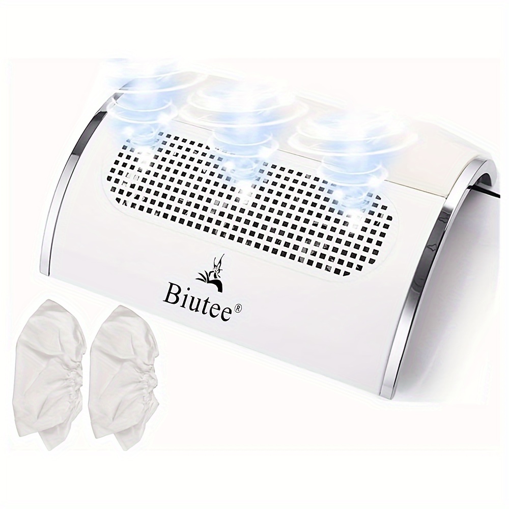 

de Poussière pour Ongles Biutee 48W Professionnel - Aspirateur Silencieux et Puissant pour Manucure & Utilisation en Salon avec 3 Ventilateurs, 2 Sacs à Poussière