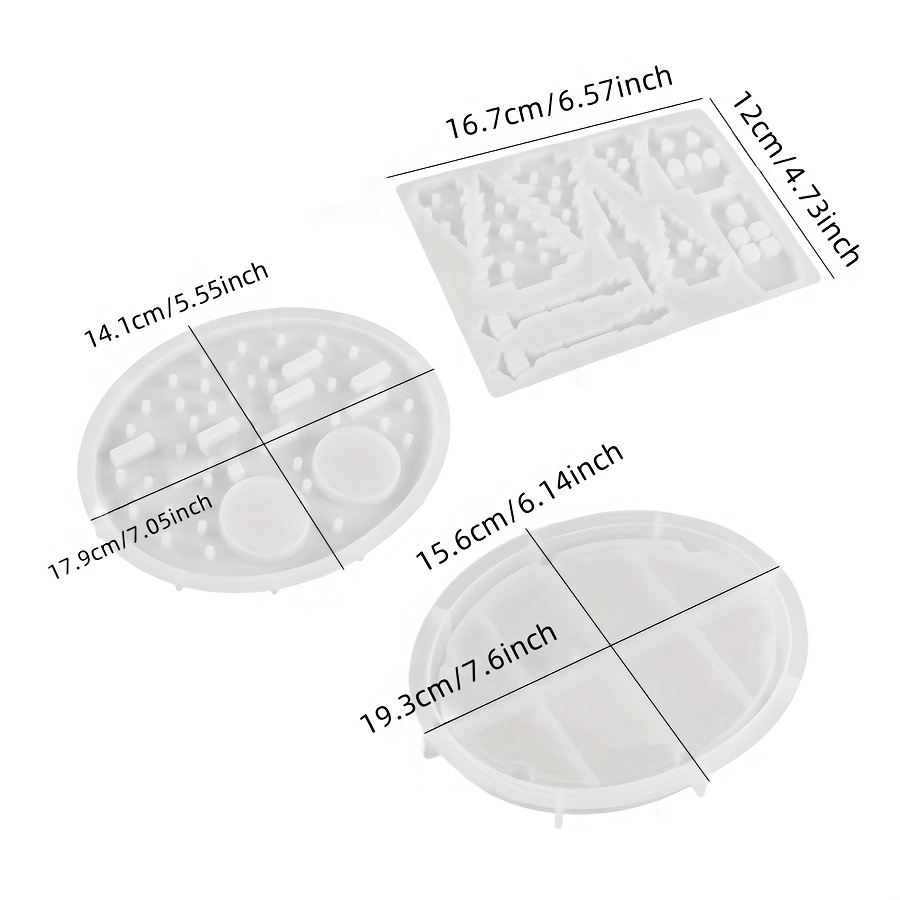 Image of 3pcs Clay Mold Resin Epoxy Gypsum Cement Hollow Tree House Street Lamp Candle Holder Night Light Silhouette Silicone Mold, Clay Silicone Mold, For Clay Crafts Making