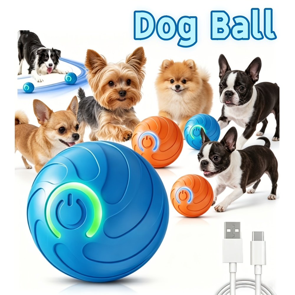smart usb c rechargeable interactive dog ball toy auto   jumping vibrating rotating   ball anti boredom mental stimulation enrichment self play toy durable indoor activity ball for small medium dogs