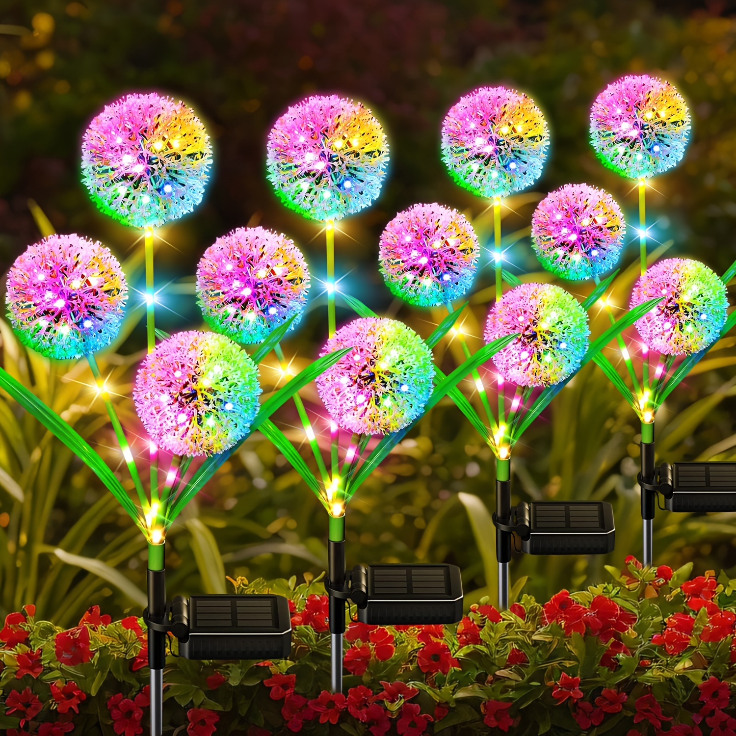 

Solar Lights Garden Decor, 4 Packs Upgraded Decorative Dandelion Flowers With 36 Led Lights For Outdoor Yard, Lawn, Pathway And Wedding