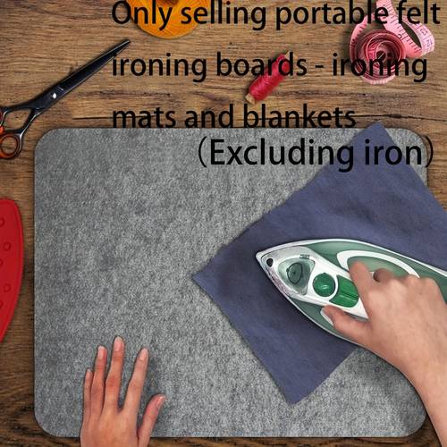 portable felt ironing board ironing pad blanket heat resistant insulation board for diy quilting sewing crafts compact ironing surface compatible with desktops beds for ironing fabric quilts garment pressing random style