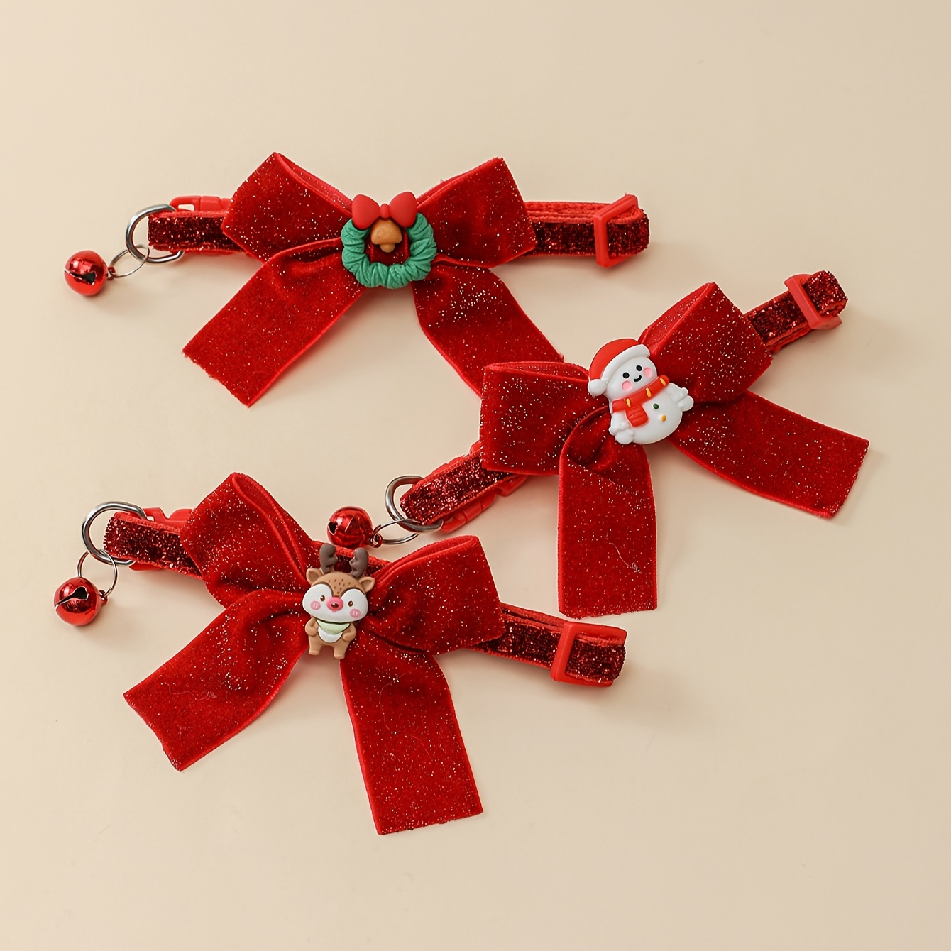 

1pc Christmas Pet , Red Bowknot Snowman & , Polyamide For Small & ,