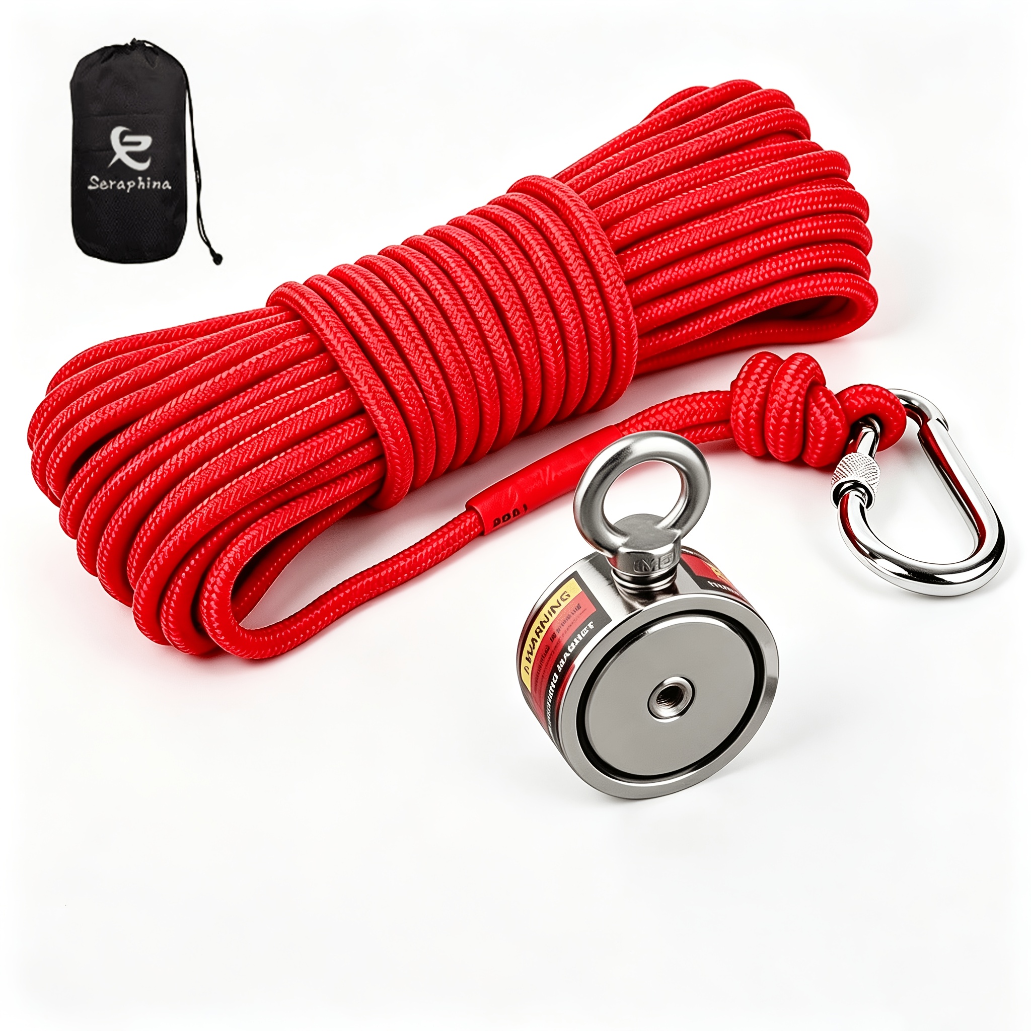 Image of Fishing Magnet Kit, Double-sided Recovery Magnet With 10m Durable Rope And Portable Storage Bag, Heavy-duty Magnet Set For Fishing And Magnetic Recovery Salvage