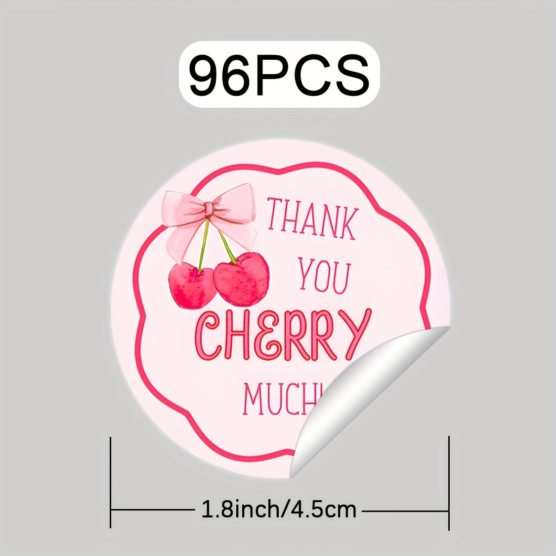 TEMU 96pcs Thank You Bakers Labels - Elegant Round Stickers With Red Cherries & For Bakery Packaging, Envelopes, And Seals - Small Businesses, Gift