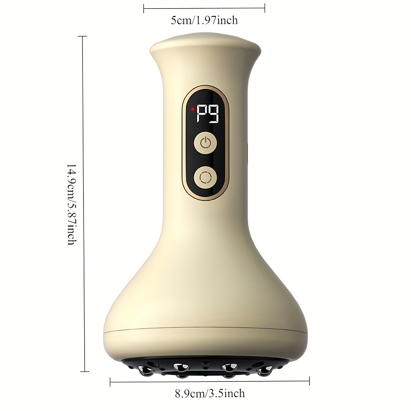 intelligent electric usb rechargeable 1200mah cupping and   instrument for household use with large suction and sliding cup for rubbing the abdomen back legs and massager