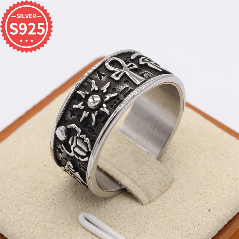 

Men'-inspired 925 Sterling Silvery Open Rings - Hypoallergenic, Anti-tarnish With Gift Box, Christmas