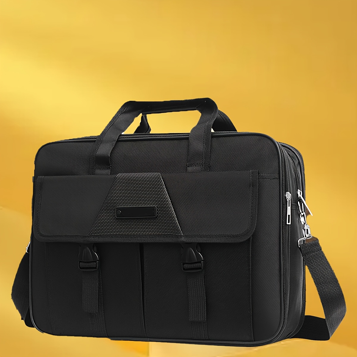 TEMU Men' Mature Briefcase, British Style Laptop Bag, Large Capacity Handbag With Adjustable Shoulder Strap Crossbody Bag For Daily And Outdoor