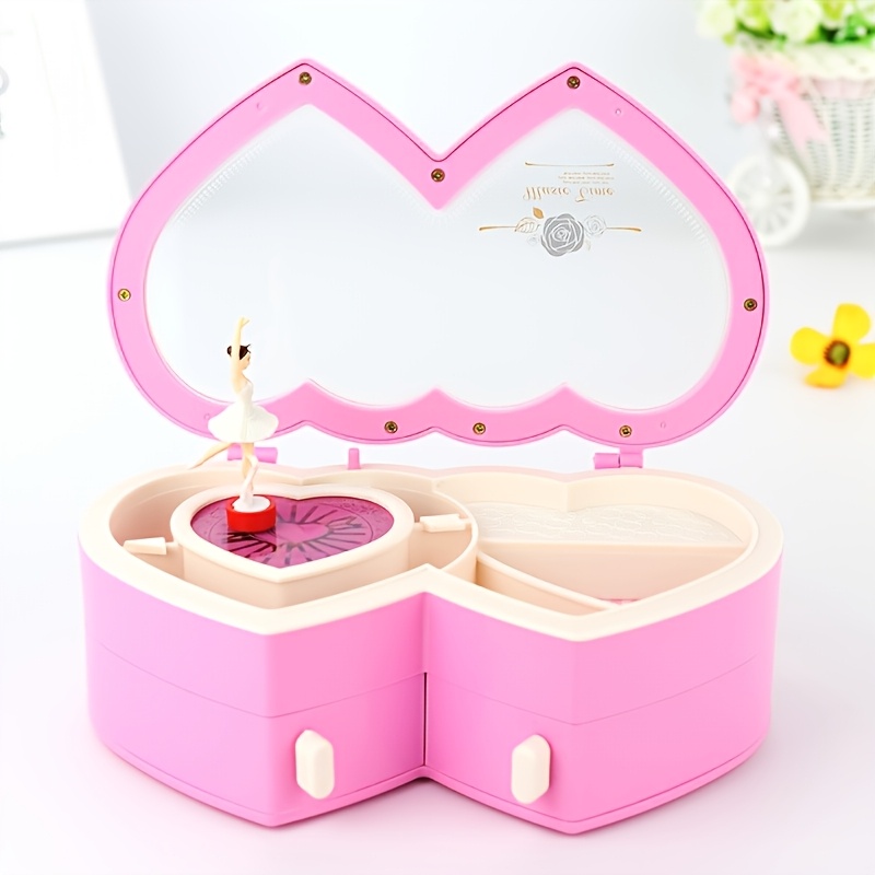 TEMU 1pc Rotating Ballet Girl Princess Music Box -shaped Jewelry Storage Box Ballet Girl Music Box Gift Valentine's Day Gift, Festival Desktop