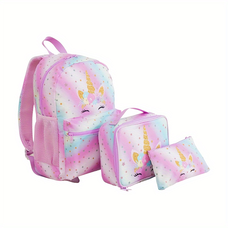 

Kids Backpack Set With Lunch Box & Pencil Case, Lightweight Preschool Backpack For Girls, Kids Book Bag Kindergarten Elementary, Toddler Backpack For Daycare, Unicorn, As , Christmas Gift