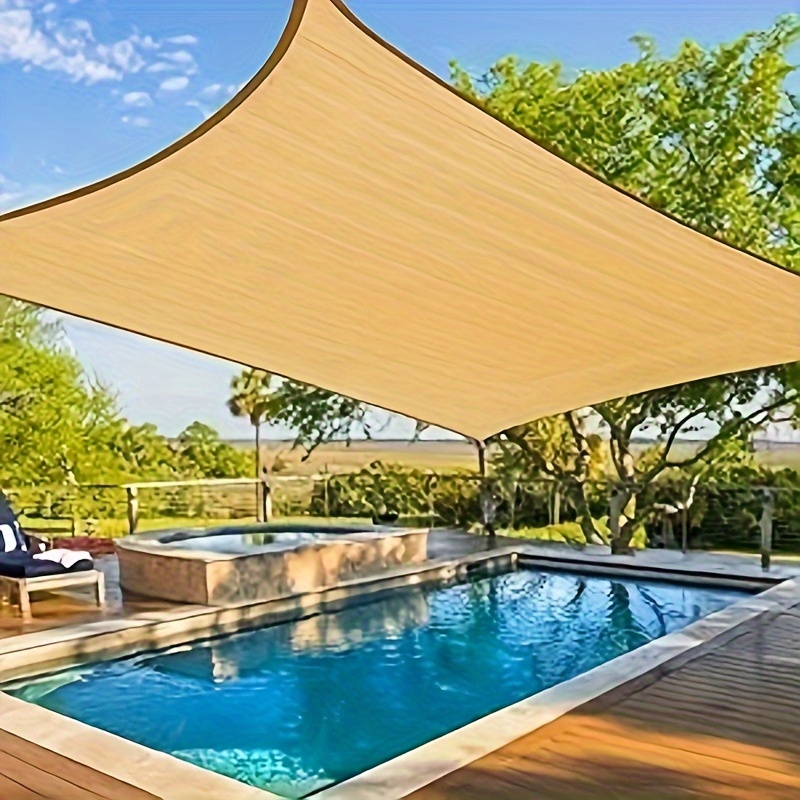 large area multi size 2x3 3x3 2x5m high density outdoor patio swimming pool sun shade net beige breathable garden uv protection mesh hdpe material