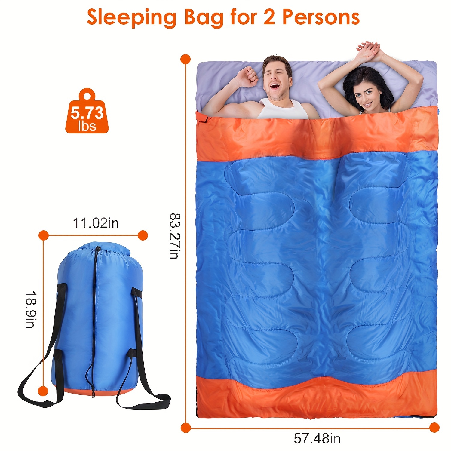 Sleeping Bag Duvet Personnes Sac Couchage à Leau Personnes