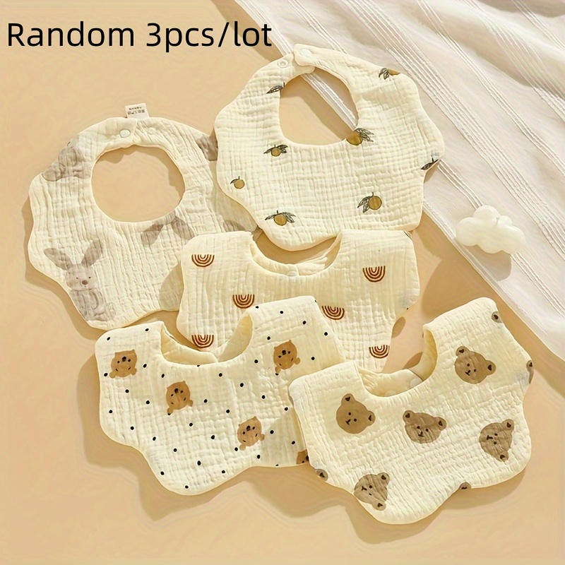 Random 3pcs Set Of Cloth Bibs Baby Bibs And Drool Bibs