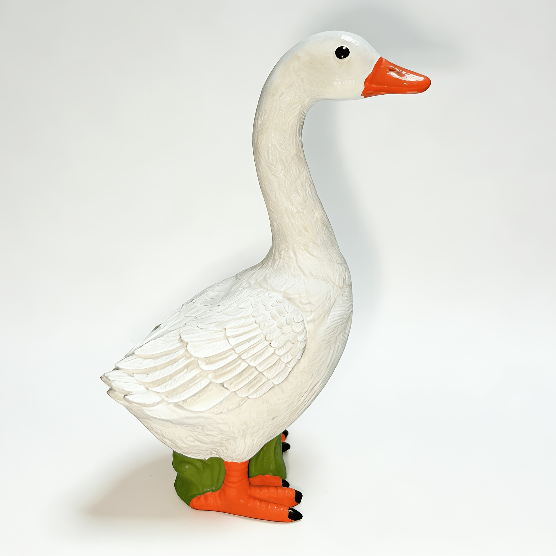 TEMU 1pc Large Statue - 7.09in Tall, Realistic Goose-shaped Decoration With Heavy-duty Base For Outdoor/indoor Use - Garden, Yard, Pond, Home, House,
