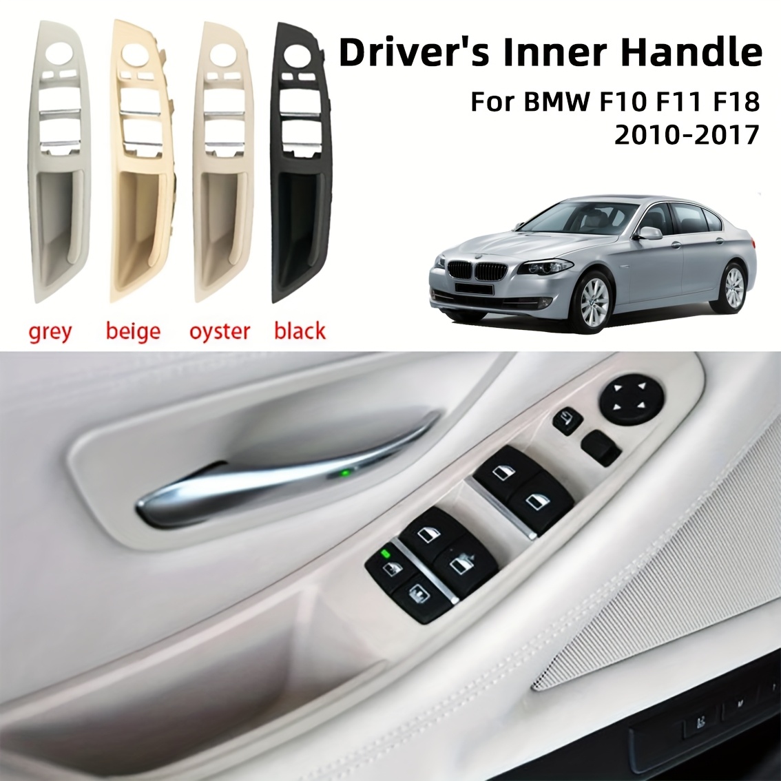 Inner Door Panel Handle Pull Trim Cover Set Fits for BMW F10 F11 5 Series
