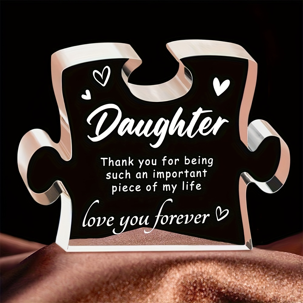 TEMU [2D Plat] [] Cadeau Fille - Bloc Acrylique de Mom et Dad, Parfait pour Anniversaires, Remise de Diplômes, Mariages et Fête des Mères