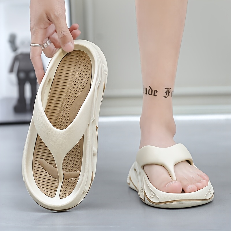 mens and womens fashionable color block thick bottom flip flops comfortable non slip casual durable eva sole toe sandals suitable for mens and womens outdoor activities Product details 8