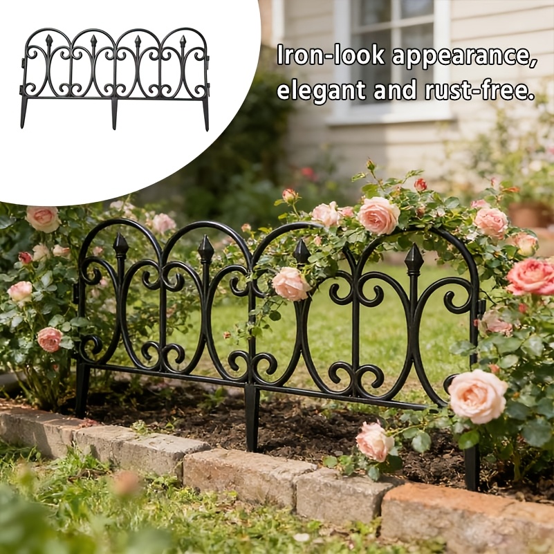 4/10pcs Pack, Decorating Garden Fences And Borders, Heavy-Duty Plastic Outdoor Landscape Grids with End, Suitable for Outside Courtyards, Yards, Flower Beds, Etc., Easy to Install Fence Boards for Animal Barriers, Courtyard Decoration