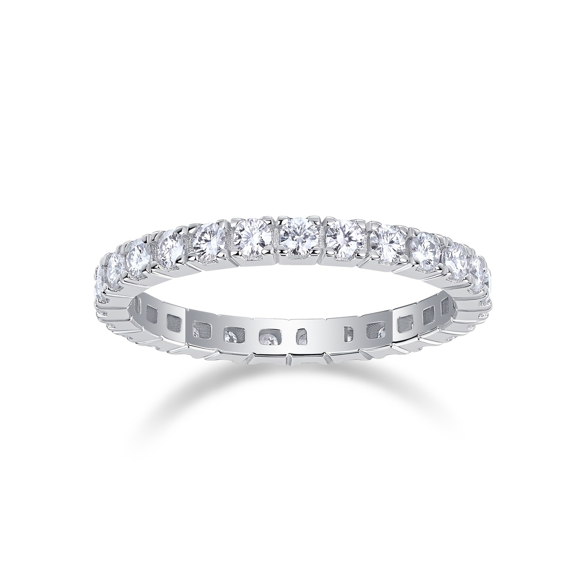 925 Silver Moissanite Women's Ring, Classic Design Engagement Ring