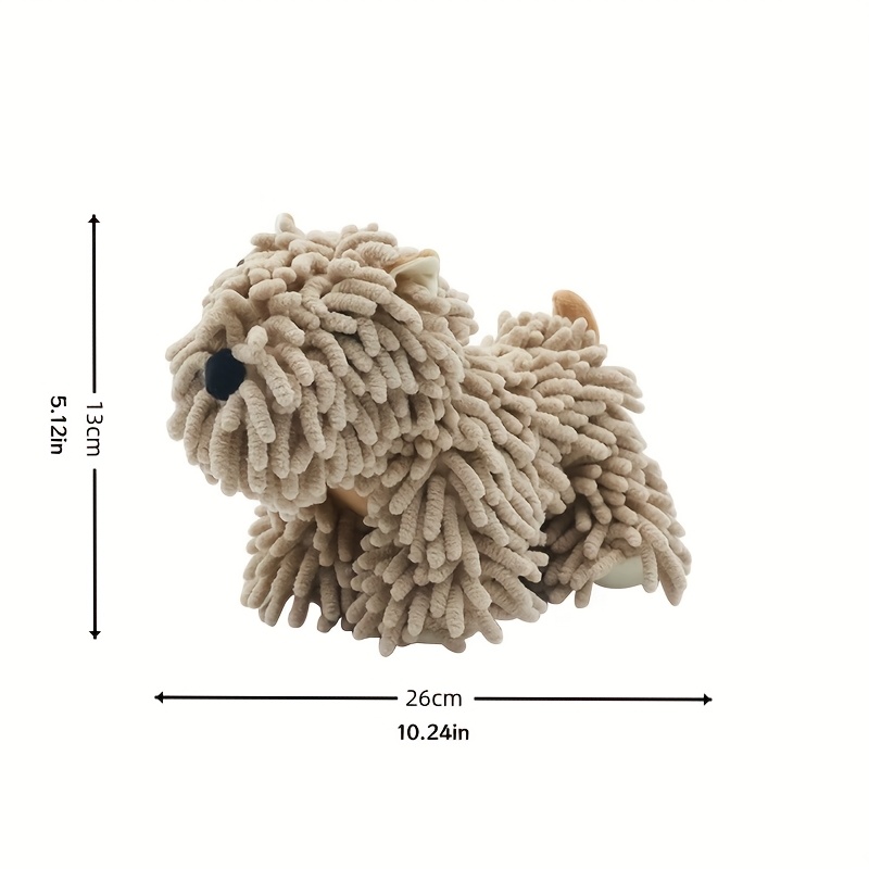 TEMU 1pc Cute Puppy Hand Towel - Soft Plush Chenille Bath & Kitchen Towel, Quick-dry Absorbent Hanging Cloth For Sink, Shower, Bathroom Or Kitchen Decor - Gray & Beige Gift, Dog Towel, Decor Item
