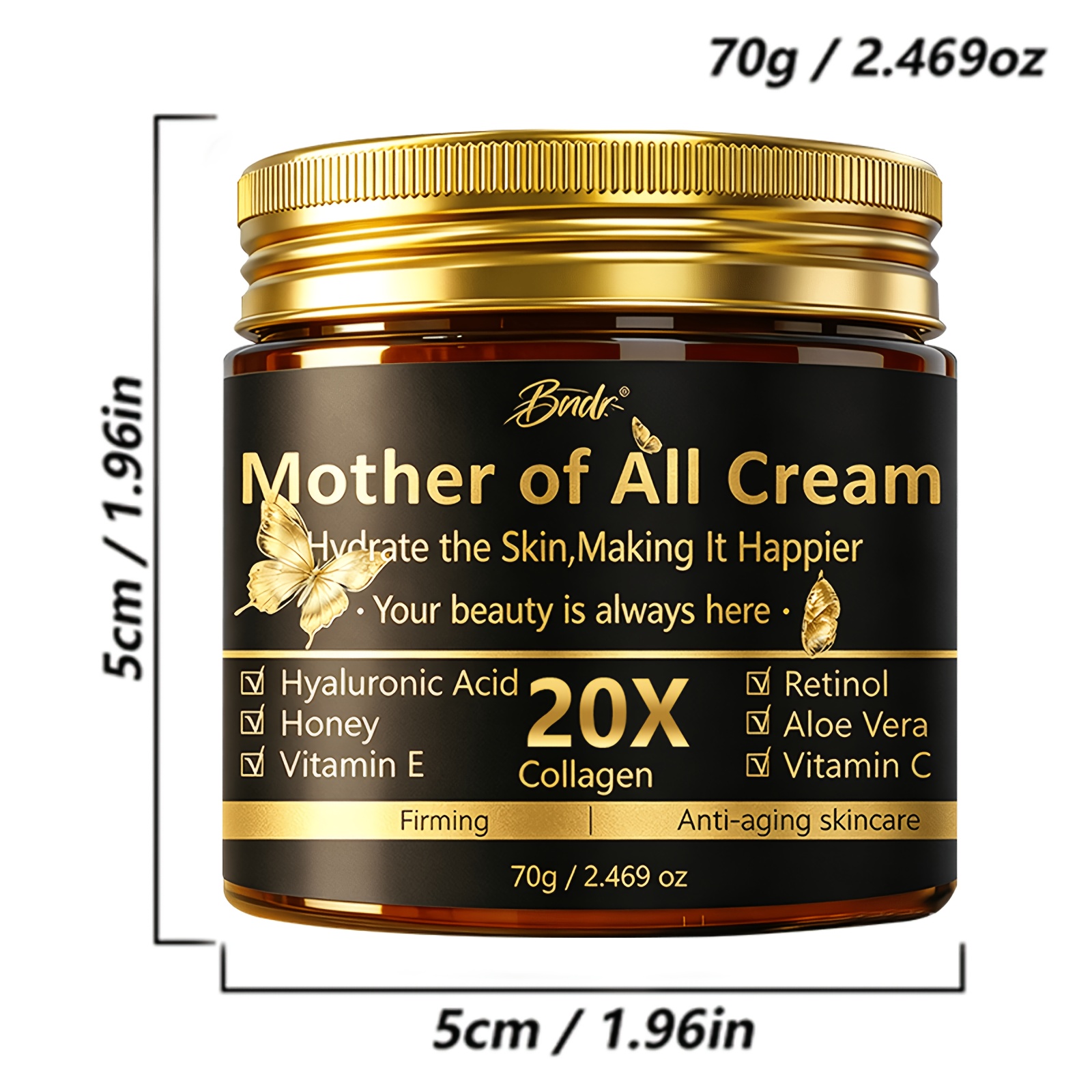Mother of for all cream / 20X Day And Night face Cream / Collagen Lift And Tight Face Cream with Retinol, Collagen, Hyaluronic Acid And Vitamin C / Moisturizing And Smoothing for All Skin Types / Alcohol-Free, 120-Hour Hydration - Image 6