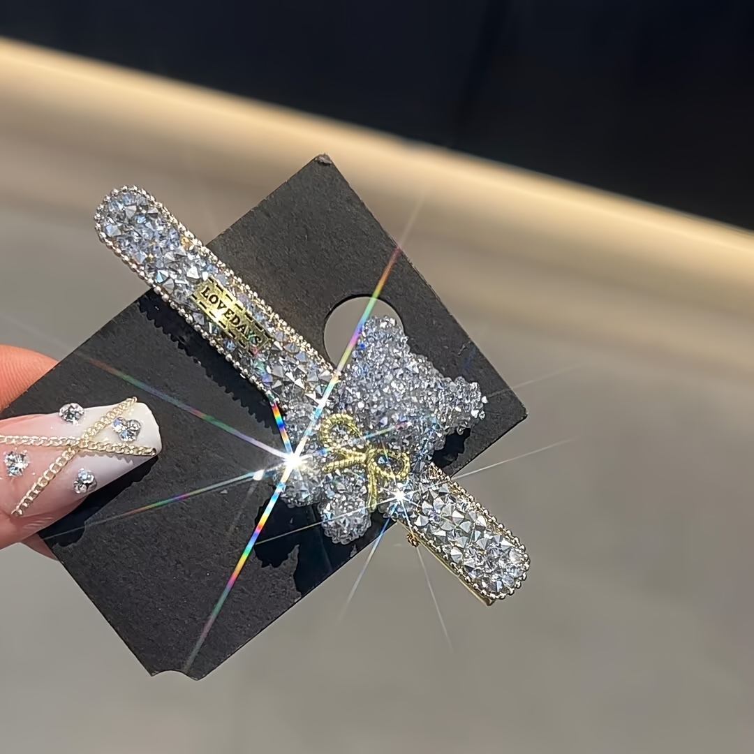 TEMU Cute Cartoon Bear Hair Clip Rhinestone - Sparkling Clip Fashion Accessories, Hair Accessories | Accessories | Durable Hair Clip, Cute Hair