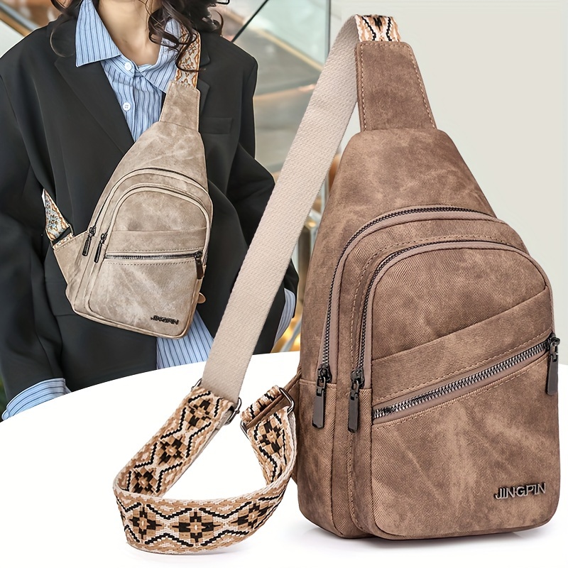 

Sac Bandoulière Chic pour Femme de Style Vintage avec Sangle Ajustable, Design Multi-Poches, Similicuir - pour les Quotidiens, Style Décontracté, Quotidienne