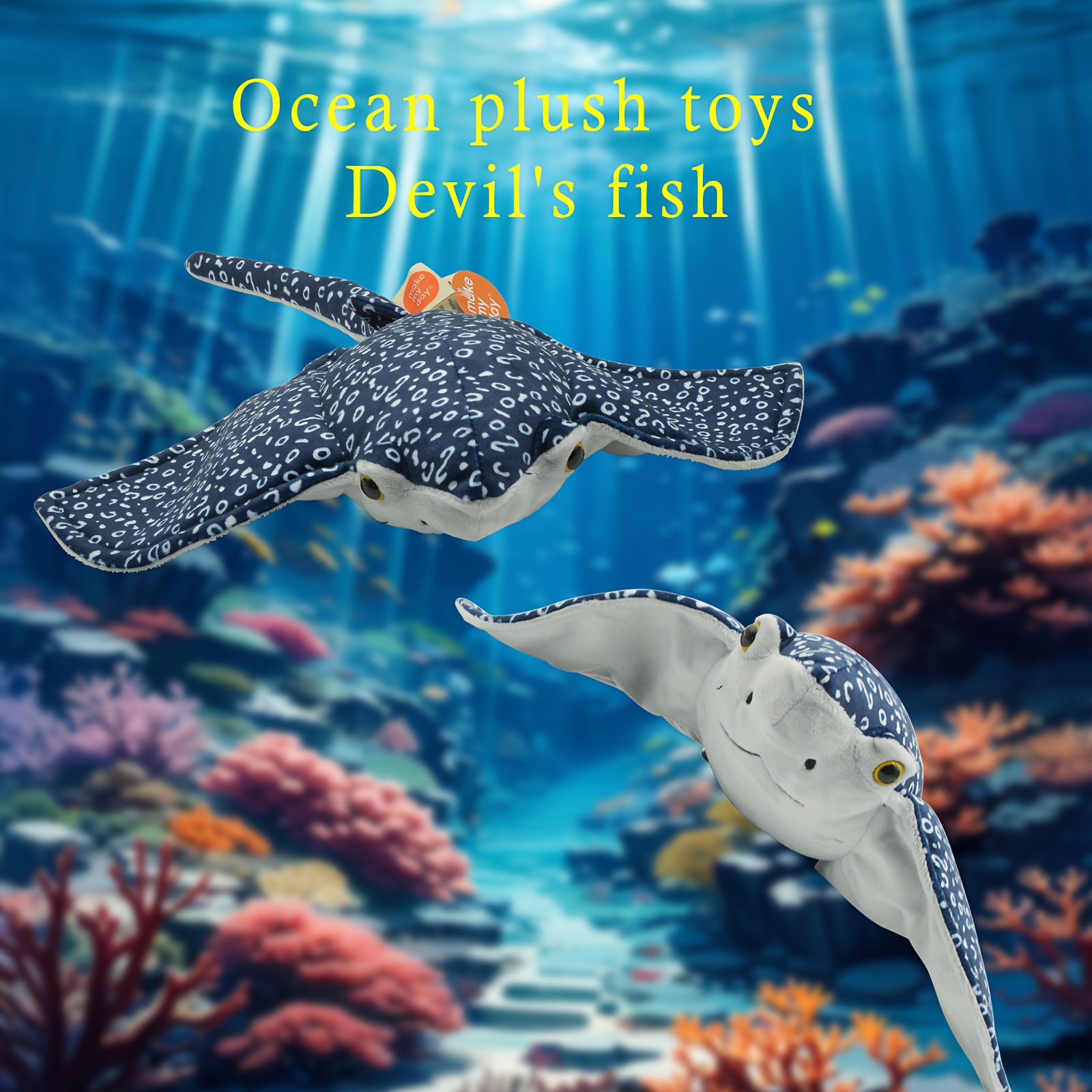Ocean Series Plush Toy Devil Fish Simulation Perch Small Hanging Ornament