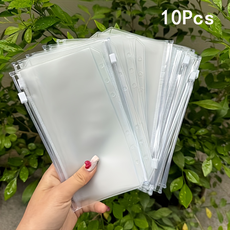 E-shop 10 Stück A6 Transparente Reißverschluss-Umschau-Tasche – Wiederverwendbare Geschenktüten, Aufbewahrungstäscherladenordner für Belege Dokumente