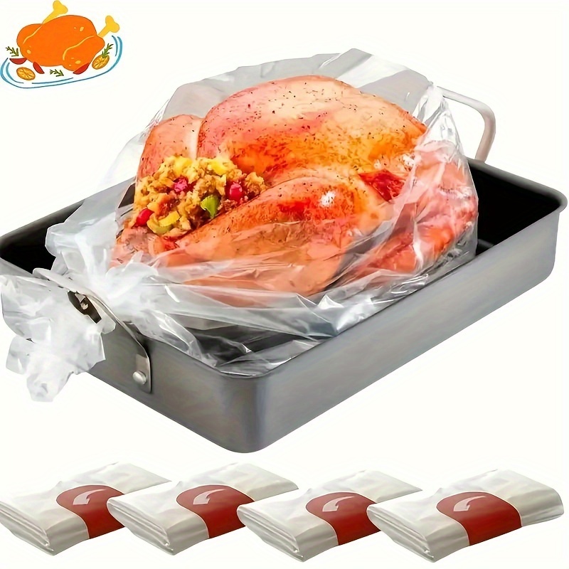 

30-pack Large Plastic - Handmade, Microwave & Oven Safe Roasting Bags For Chicken, Turkey, No Components, Uncharged