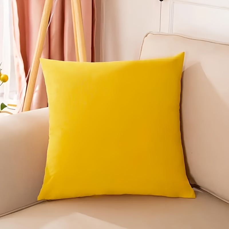 

1-pack Contemporary Style Yellow Bright Color Cushion Covers 17.7x17.7 Inch, Modern Simple Decorative Sofa Throw Pillow Cases For Living Room, Spring/summer Collection (inserts Not Included)
