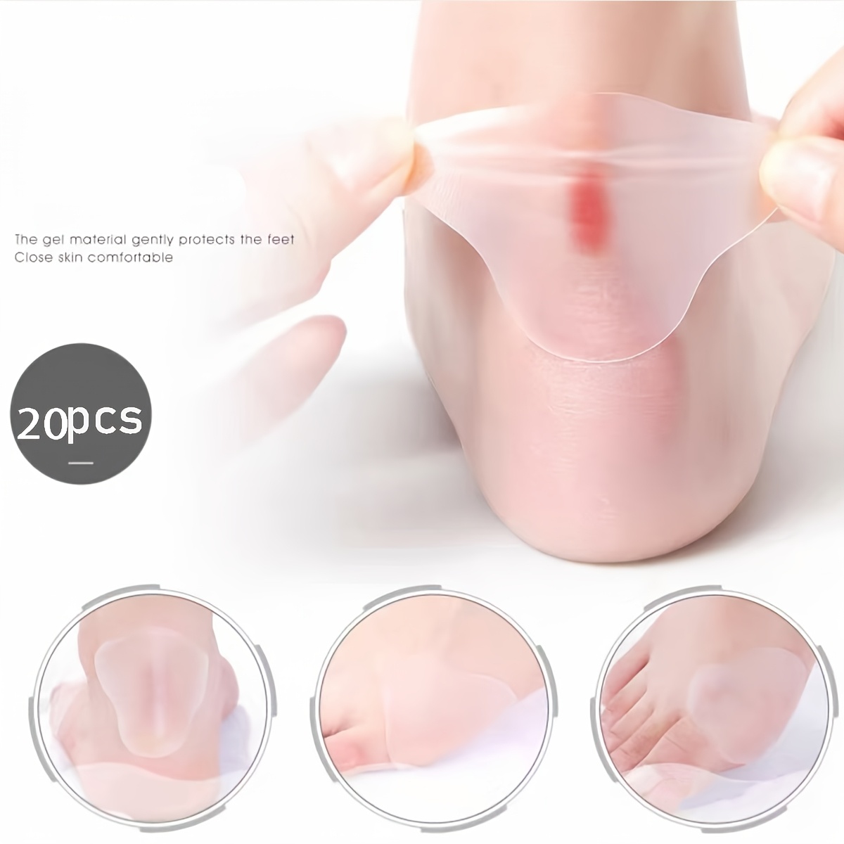 TEMU 20 Pairs Of High Heel Anti-blister Pads, Invisible Transparent Ankle Anti-chafing Pads, Durable Heel Cushions, Comfortable And Flexible Foot