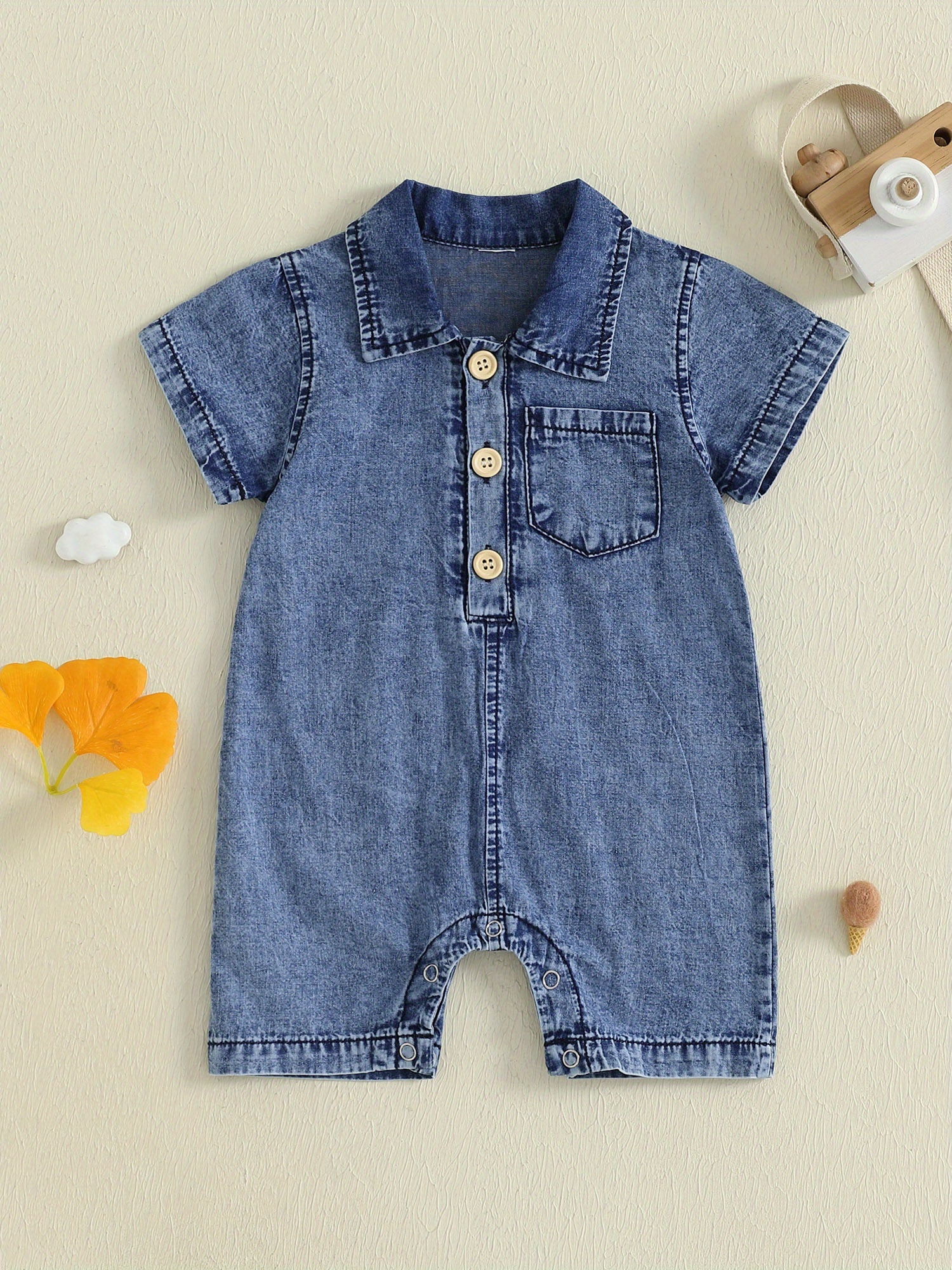 Baby Clothes Baby Gap Denim Romper Nutmeg Denim Romper Unisex Baby