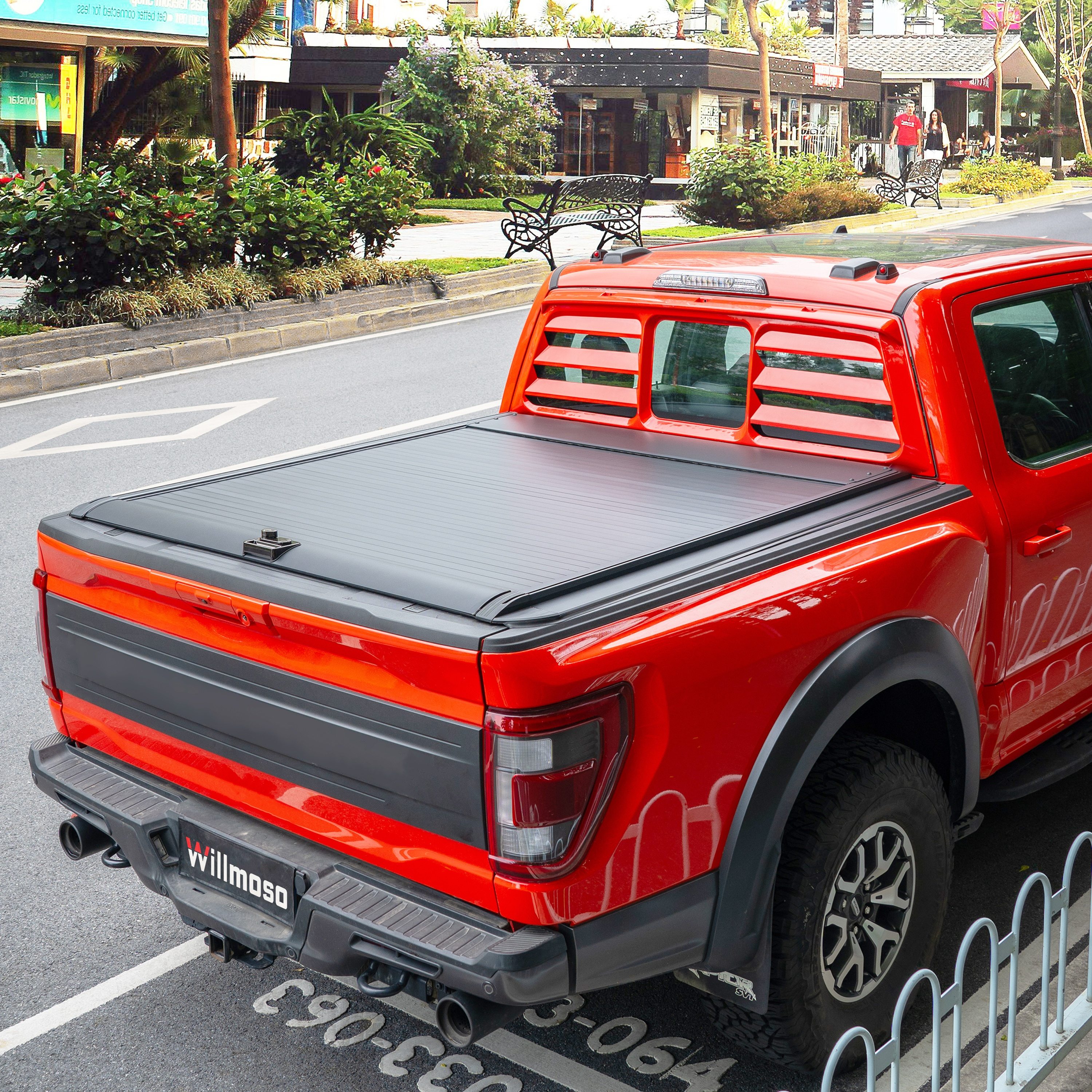 TEMU Retractable Hard Truck Bed Tonneau Cover Compatible For 2004-2025 For Ford (. /lightning) 5'5" (66") Bed On Bed Matte Black Aluminum Waterproof