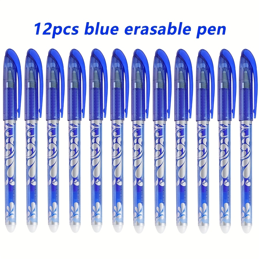 12pcs/set Erasable Gel Pens, 3 Colors-black/blue/red Ink, Fine Tip 0.5mm Smooth Writing Plastic Material, Ideal For Office, Students, And Everyday Stationery Use
