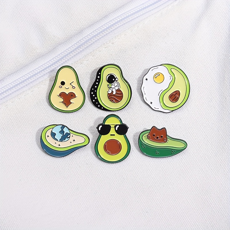 

1/3/6pcs Cute Brooches Avocado Design Perfect Backpack/ Jeans/ Sweater/ Coat Decor Suitable For Men And Women